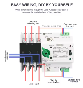 TOMZN TOQ5-125PV/3 ATS güneş ve invertör için çift güç otomatik Transfer anahtarı 50/60HZ 3 P 3 fazlı Din ray 63A 100A 125A - Product Image 4