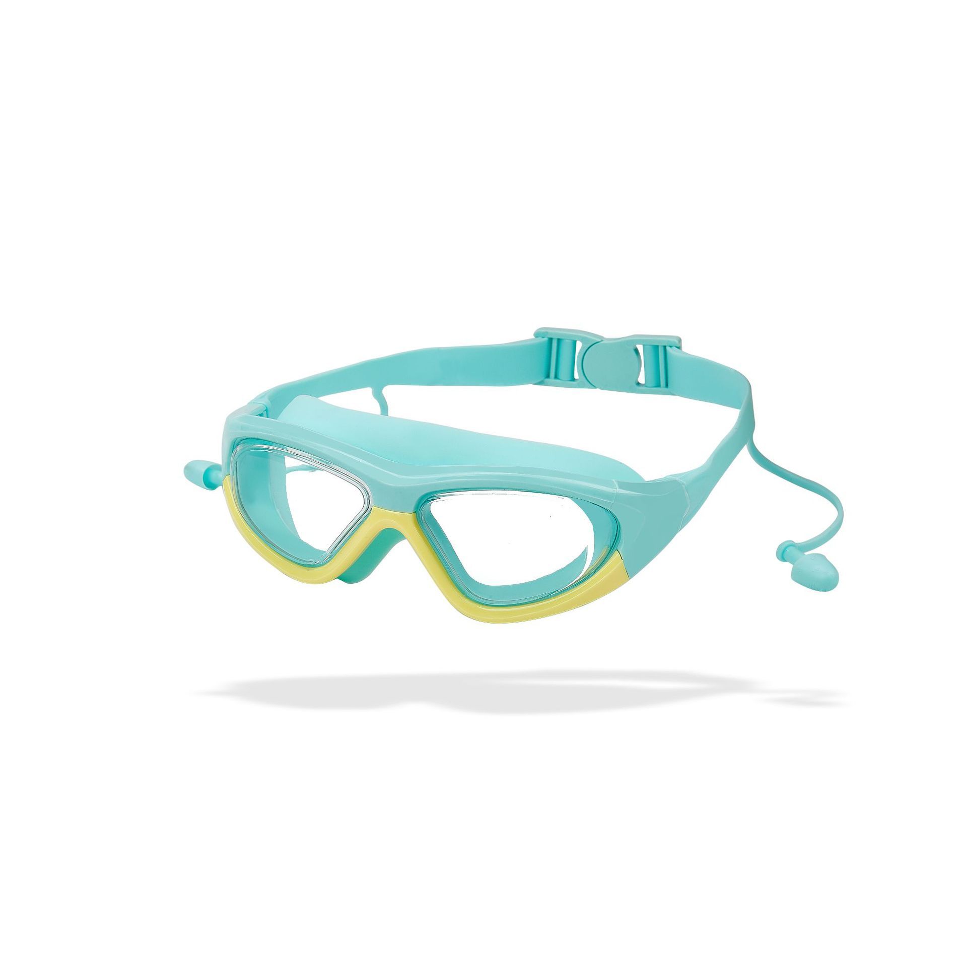 Green and yellow non-prescription glasses case