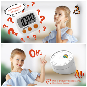 Timer di facilità d'uso per la scrivania per bambini 60 minuti Timer visivo per bambini Home Edition orologio meccanico arcobaleno conto alla rovescia - Product Image 3