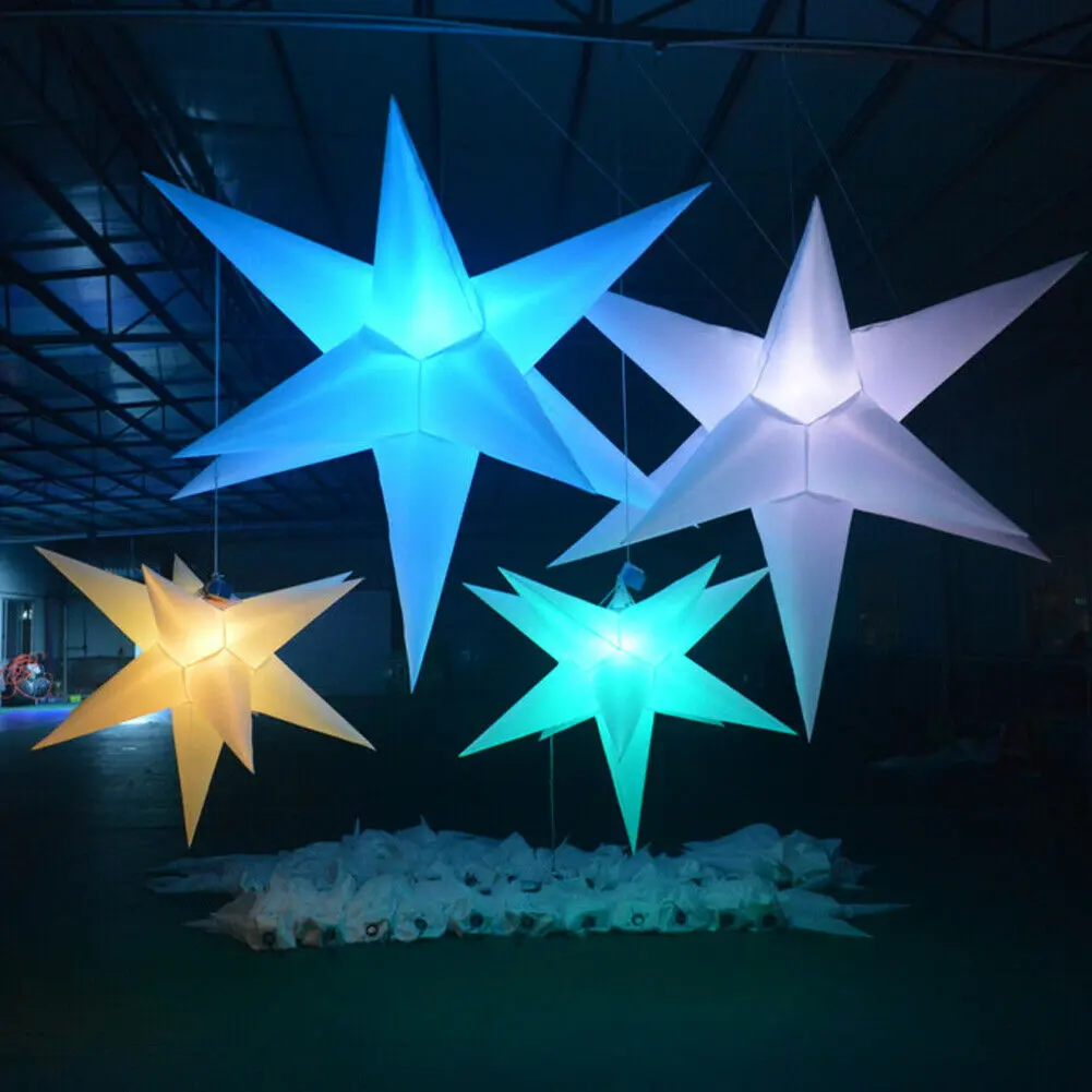Украшение для ночного клуба, меняющие цвет надувные светодиодные звезды из ткани Оксфорд, надувные Подвесные светодиодные звезды для вечеринки