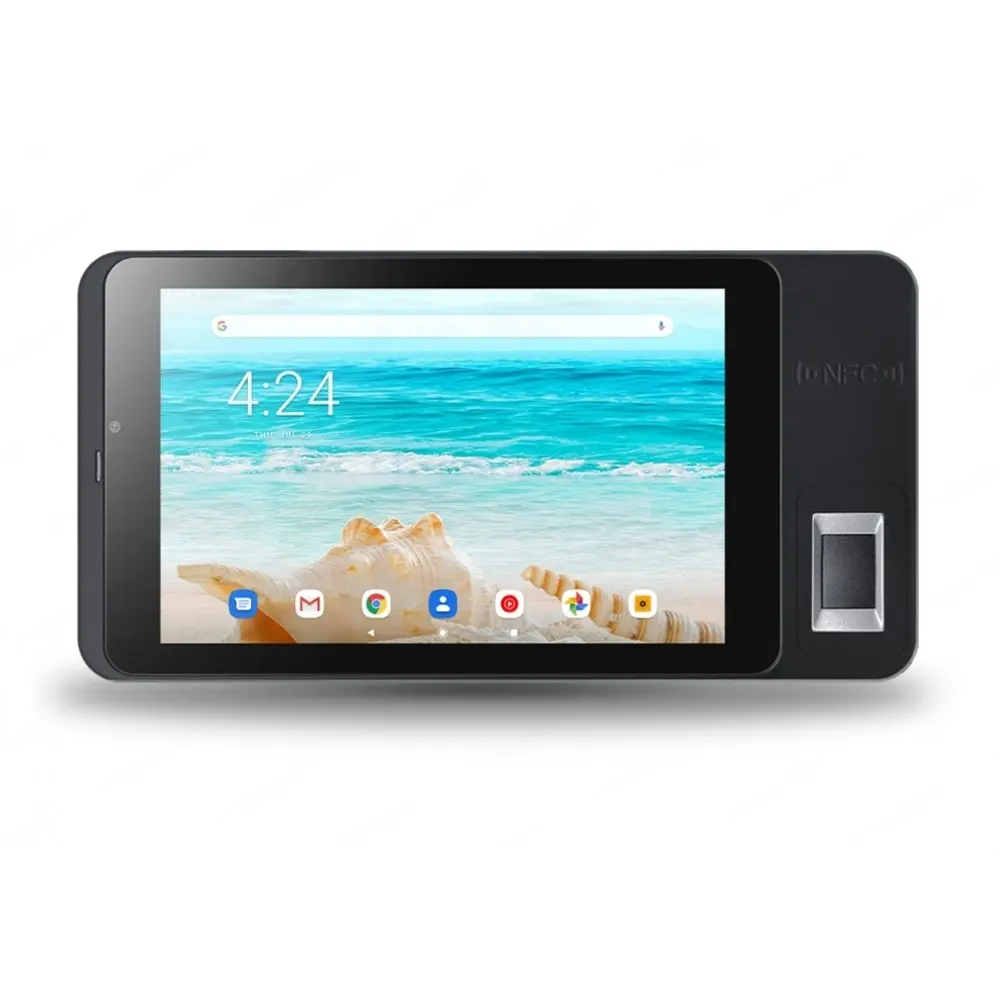 Tableta portátil de 7 pulgadas, dispositivo de seguridad con Android, NFC, escáner de código de barras con huella dactilar, reconocimiento facial, SIM Dual, 4G, LTE, pantalla táctil de cristal
