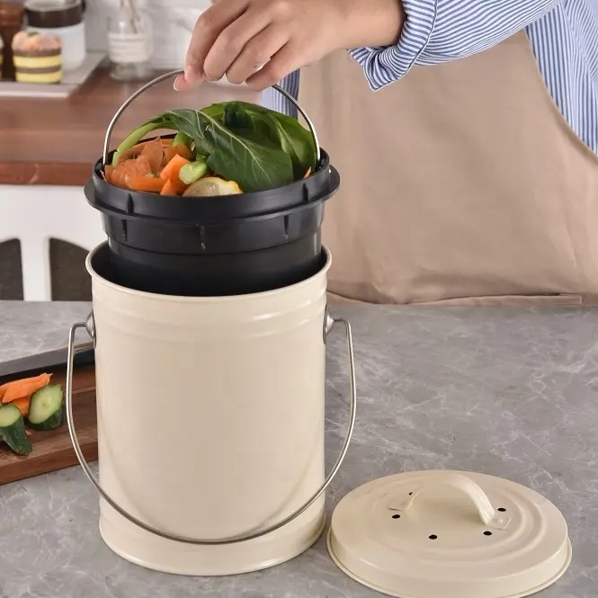 Kompost behälter Küchen theke 1,0 Gallonen Innen küche für Abfall Lebensmittel Kompost Eimer Easy Clean Kompost behälter