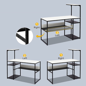 Wholesale Modern Style Top <strong>Computer</strong> Pc <strong>Computer</strong> Desks with Commodity Shelf - Product Image 4