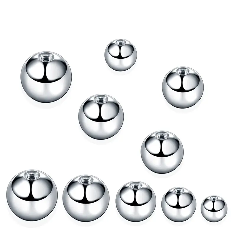 Bolas de substituição de aço inoxidável, cores, cone pontuado, corpo, piercing de punção, peças de barbell, 1.2mm, 1.6mm, bola com furo t