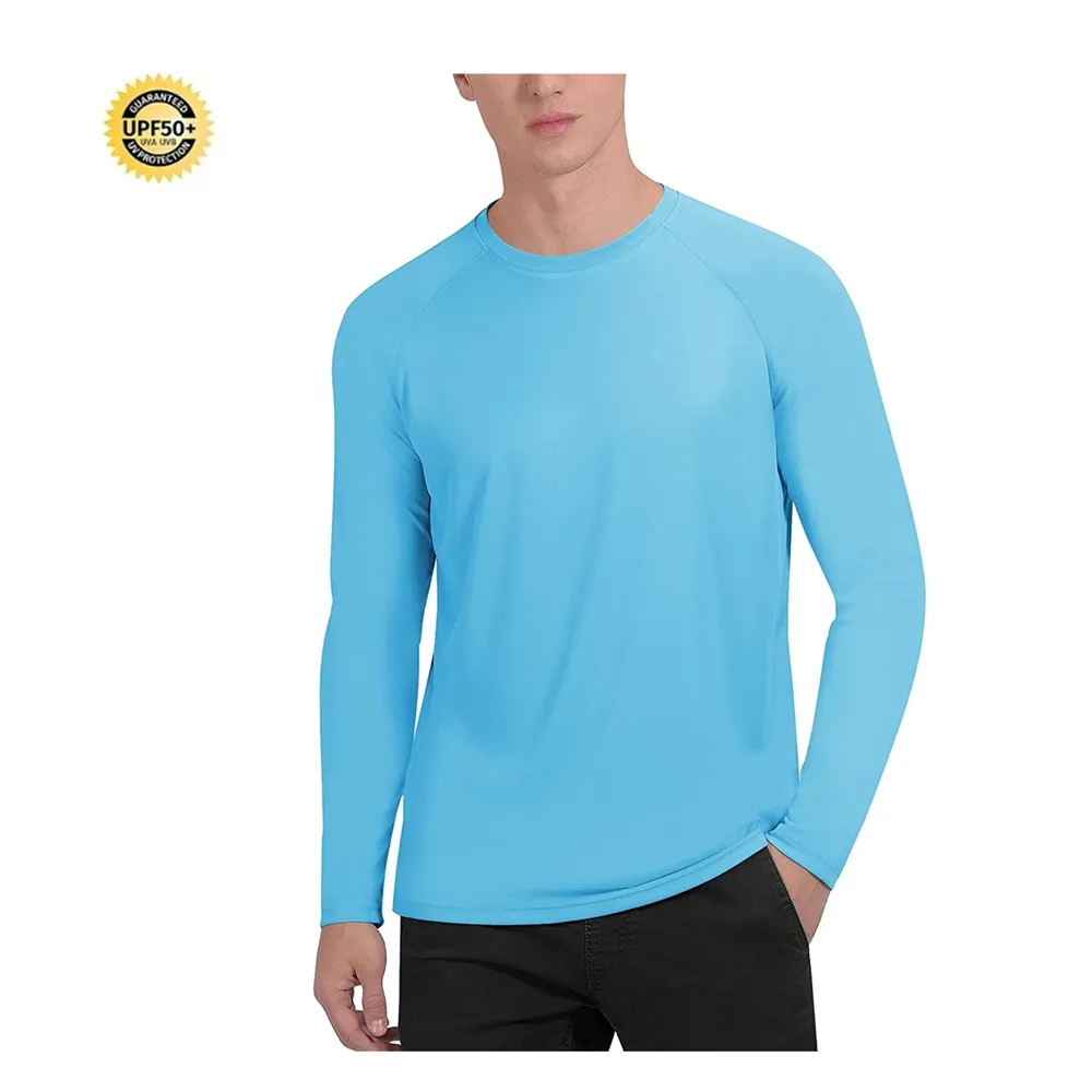Custom logo wholesale Men's UPF 50+ UV Sun Protection Performance Long Sleeve Outdoor T Shirt fishing shirts sublimation printed