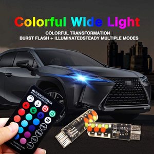 A80 evrensel RGB T10 LED COB 12SMD araba ampuller 12V renkli çok modlu uzaktan kumanda kama işareti okuma için yeni - Product Image 2