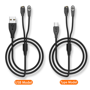 2 in 1 USB a 4-Pin 2-Pin manyetik Port veri kablosu tip c erkek hızlı şarj tel Shokz kulaklık Garmin için uygun izle - Product Image 1
