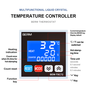 Controlador de temperatura LCD multifunción interruptor de controlador de temperatura de alta potencia termostato temporizador conteo WSJ700 - Product Image 2