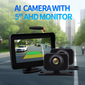 Sistema de visión trasera de cámara de respaldo de coche inalámbrico AI 2 canales pantalla dividida de 5 pulgadas - Product Image 2