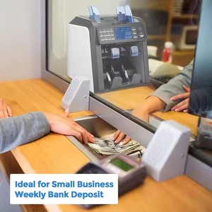 AL-950 2 Pocket Cashing <strong>Counting</strong> <strong>Mixed</strong> Denomination Money <strong>Value</strong> Counter Bill Detector Machine Currency Sorter - Product Image 5