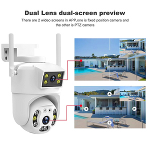 V380Pro 4MP 4G WiFi IP Outdoor PTZ Dual Lens Dual Screen Motion Detection Auto Tracking Home Security Protection CCTV <strong>Camera</strong> - Product Image 3