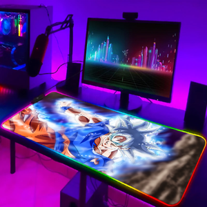 แผ่นรองเมาส์เล่นเกม Dra-Gon Balls ขนาด XXL RGB 1ชิ้นจากญี่ปุ่นอุปกรณ์สำหรับนักเล่นเกมสีดำมีไฟ <span class=keywords><strong>LED</strong></span> ขนาดใหญ่