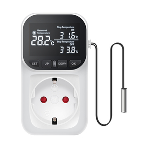 Digital LCD Screen <strong>Temperature</strong> Controller EU Plug Thermostat <strong>Timer</strong> Switch Socket for Refrigerator - Product Image 1