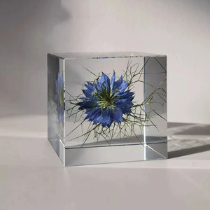 Tùy Chỉnh Nhúng Khô Hoa Nhựa Cube Cho Bàn Trang Trí 6 Sided Tăng Bên Trong <span class=keywords><strong>Acrylic</strong></span> Khối Chặn Giấy Kinh Doanh Quà Tặng Lưu Niệm - Product Image 6
