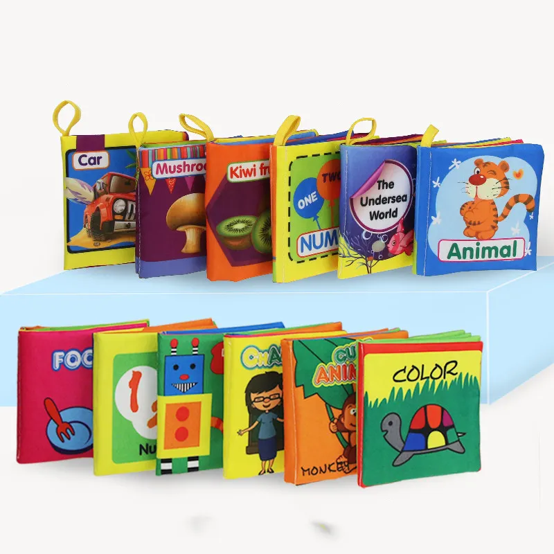 Livros educacionais 3d montessori, livros de roupa de cama de bebê macia