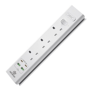 4路英国标准电源板3.7A 2 usb端口2型C型电涌保护器台式扩展插头线插座 - Product Image 1