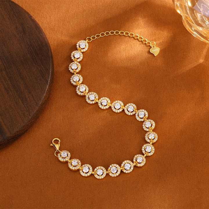 Mid-to-high-end Professional Customization of Sterling Silver Sunflower Design, Moissanite Bracelet Corporate Gift Customization