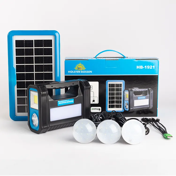 Kit d'éclairage de secours de haute qualité Système d'éclairage solaire portable Kit de stockage d'énergie Fonction de charge d'énergie de stockage solaire