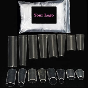 3XL konik kare tırnak ipuçları yok C eğrisi XXL XL yarım kapak tırnak ipuçları tabut şekli Stiletto badem C eğrisi tırnak ipuçları - Product Image 1