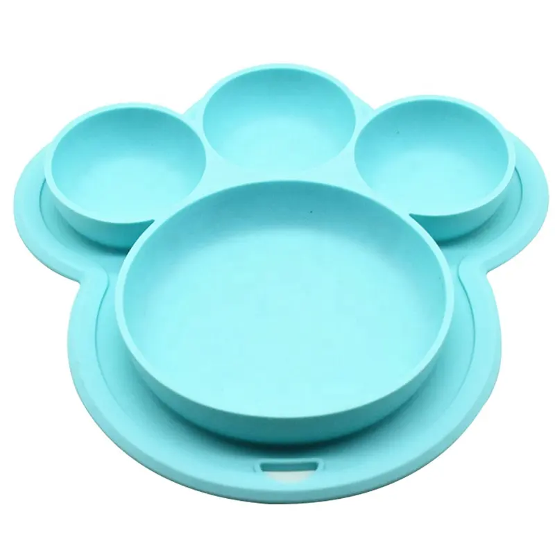 DIY cor mais barato Wholesales Silicone Baby Food Suplemento Bandeja Cute Cartoon com Makaron cor sistema