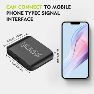 USB-C to <strong>HDMI</strong>+DP <strong>Splitter</strong> MST/SST <strong>1</strong> in <strong>2</strong> Out USB-C Type-C Switch <strong>Splitter</strong> <strong>1</strong> in <strong>2</strong> Out 4K60hz/1080P60hz Support 3D/HDR - Product Image 5