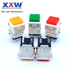 Key <strong>Switch</strong> KD2-23 Without Light Self-locking square Button Square Power <strong>Switch</strong> 6 Pin Holes 17 X 17mm - Product Image 2