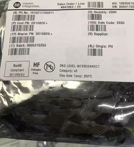 DS18B20 Marcado 18B20 Nuevo Sensor de temperatura original Termómetro digital Serial (1 cable) 3 pines 12Bits TO-92 DS18B20 + - Product Image 5