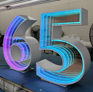 High Color <strong>Rendering</strong> and True Color Reproduction <strong>3d</strong> logo Letter Custom Infinity Neon Mirror Light Lc Signs for Business - Product Image 1