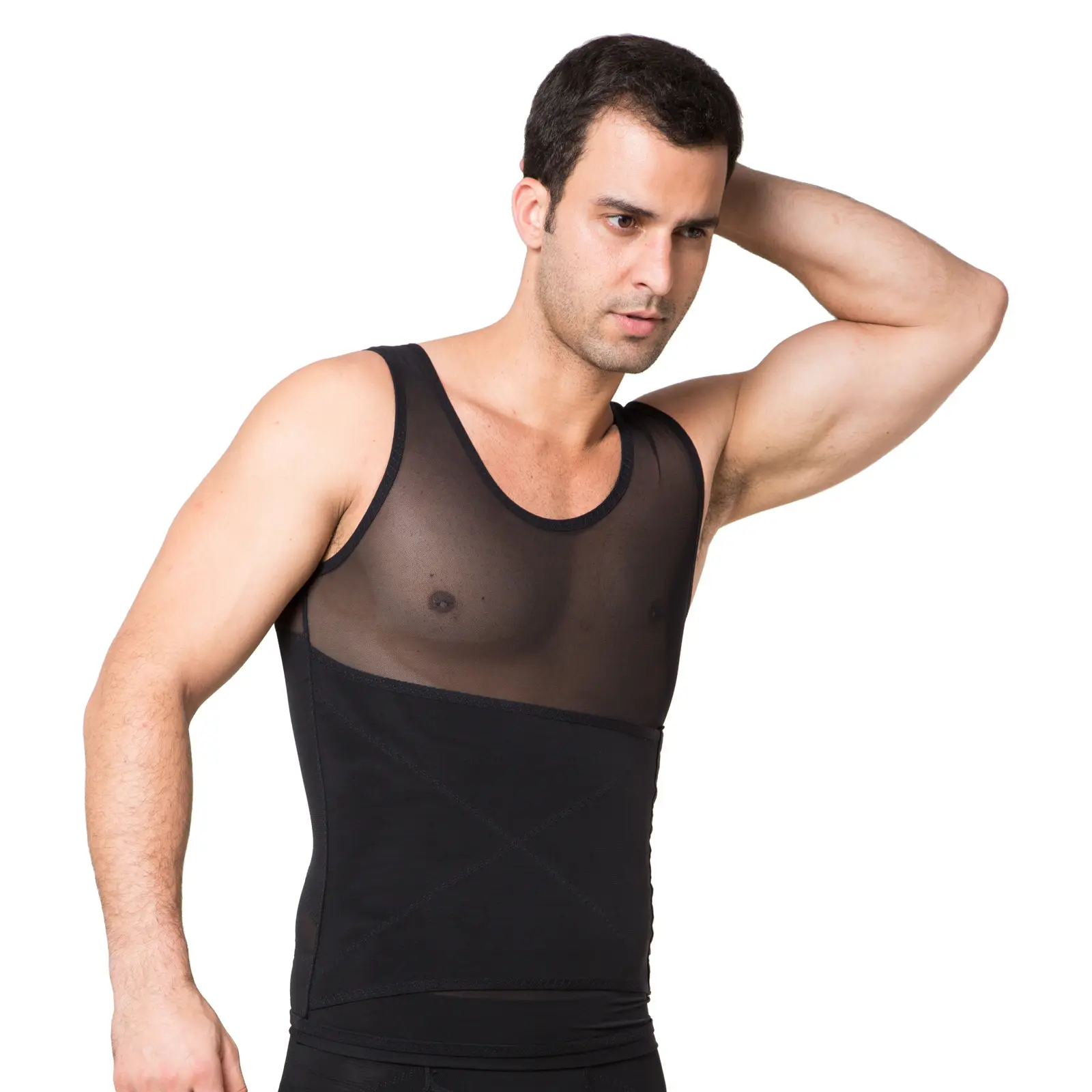 Men's tummy control shape Vest tank top waist trainer body slimming shapewear sleeveless T-shirt underwear with hooks