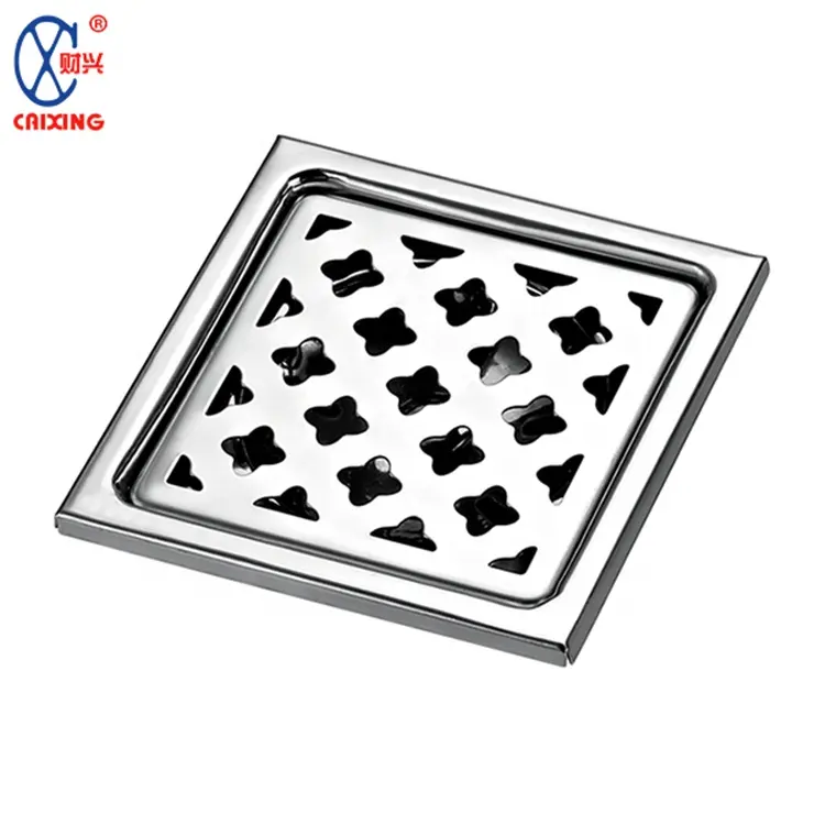 2024 Best Selling Good Quality Polished Square Bathroom Accessories Shower Drain Cover Floor Drain