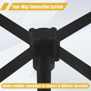 Sabuk kendali kerumunan keamanan, sabuk pengatur antrean Bank pos antrean dengan sikat penahan antrean perak - Product Image 5