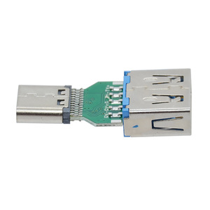 2-in-1 USB-A 3.0メスポートからタイプC 24ピンメスコネクタ30.0mm PCBデュアル5.1K抵抗高速転送アダプター - Product Image 6