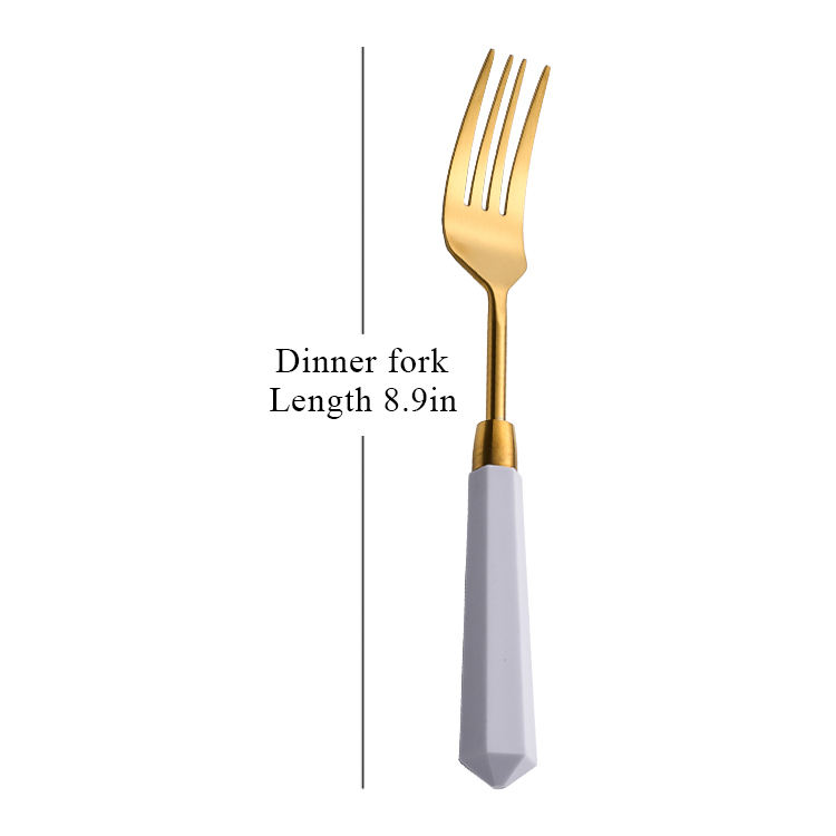 White handle- dinner fork