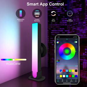 2 adet akış ışık çubuğu BT APP kontrolü akıllı LED ışıklı çubuklar akıllı ortam ışığı eğlence için PC TV odası dekorasyon - Product Image 5