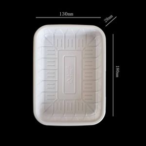 塑料7英寸矩形食品托盘热成型PP带走白色托盘肉水果泡罩食品包装托盘 - Product Image 1
