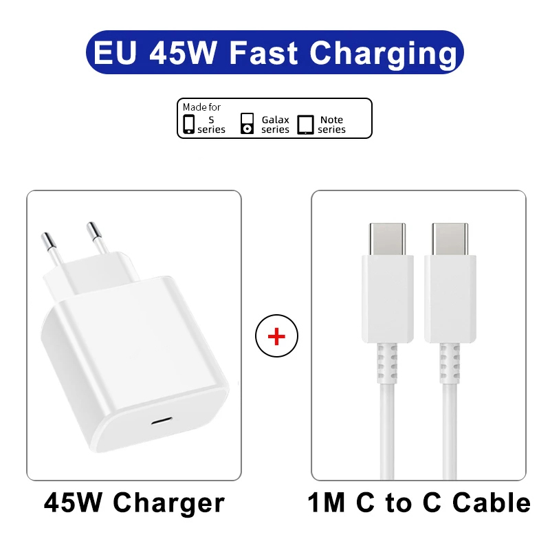 Prise UE + 1M Type-C (Blanc)