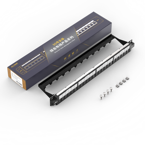CAT 6 1U 8 Core Negro Marco de distribución de 19 pulgadas Cat 5 Blindado 24 puertos Panel de conexión de Red de Luz LED - Product Image 3