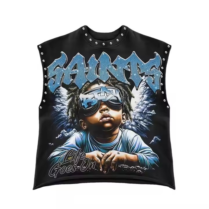 Black sleeveless t-shirts