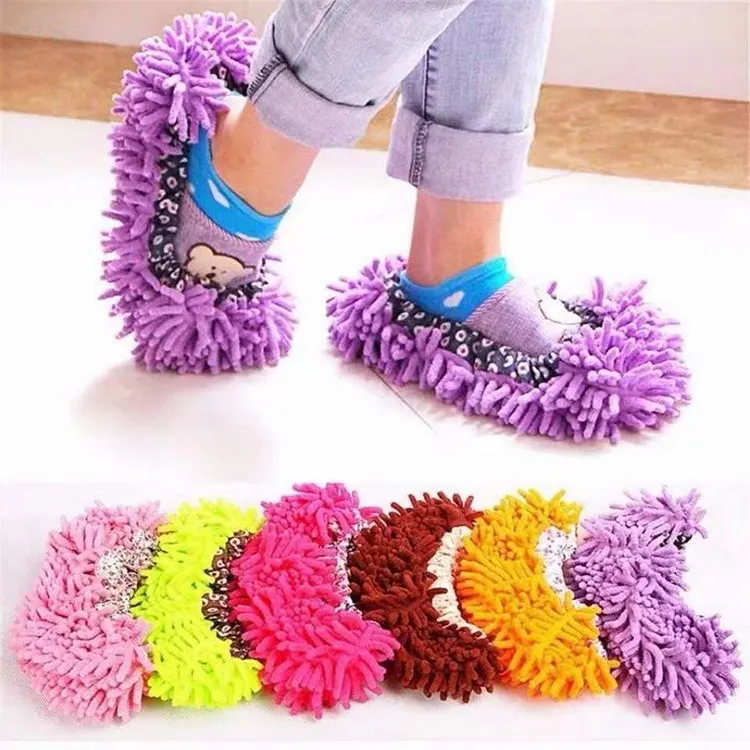 Household Cleaning Tools Floor Cleaning Dedusting Lazy Shoe Cover Slippers Microfiber Chenille Shoe Covers