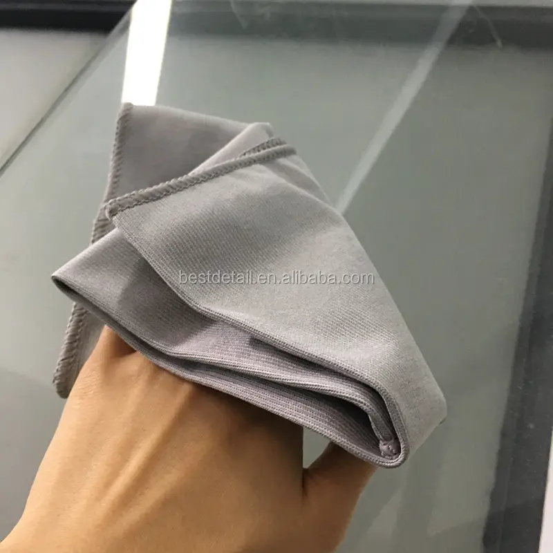 16X16 300 Gsm ผ้าเช็ดทำความสะอาดกระจกไมโครไฟเบอร์สำหรับหน้าต่าง Chrome Screen จีนขายส่งผ้าสำลีฟรีรายละเอียดอัตโนมัติล้างรถ