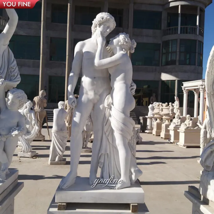 Figura clásica de tamaño real famosa, estatua de piedra, mármol, escultura de Venus y abonis