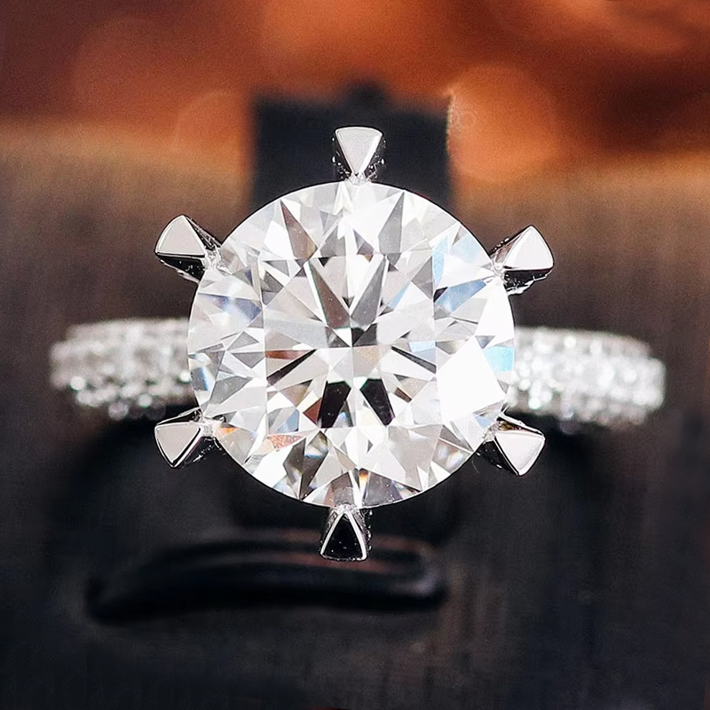Bague en argent 925 avec diamant moissanite