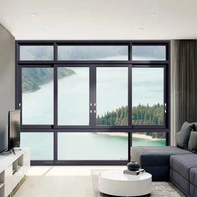 3 Spuren mit Innen grill vertikale Marine Vinyl Dreifach scheibe Design Schiebefenster Vorhang Panorama automatische Schiebefenster