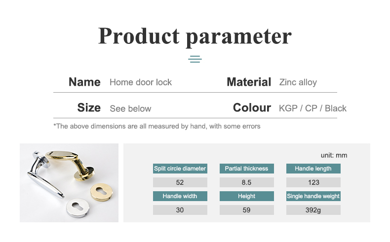 Fancy Style Gold Color Round Zinc Alloy Chrome Hotel Living Room Wooden Door Handle And Lock