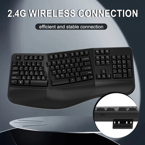Có Thể Sạc Lại 105-Key 2.4G Không Dây Ergonomic Bàn Phím Chia Bàn Phím Với Đệm Cổ Tay Phần Còn Lại Với Lòng Bàn Tay Phần Còn Lại Các Phím Đa Phương Tiện - Product Image 6