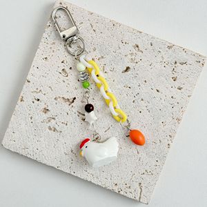 Mengda Cute Egg-laying Chicken Mobile Phone Pendant; <strong>Adorable</strong> Bag <strong>Accessory</strong>; Personalized Car Keychain. - Product Image 3
