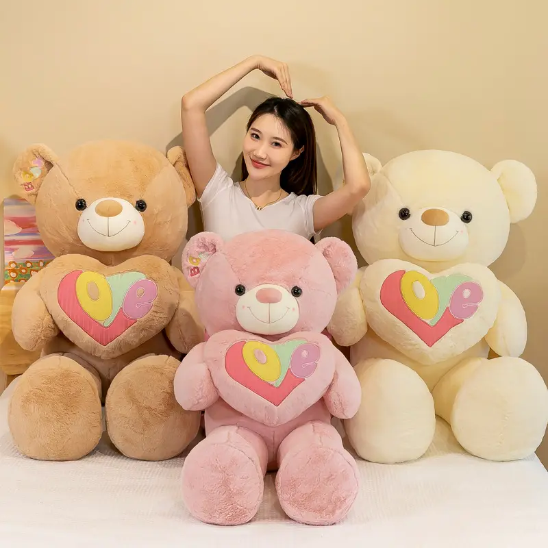 Liebesherz Valentinstag Teddybär Plüschtiel LIEBE Umarmungsbär Kissen gefülltes Spielzeug Puppe schönes Schlafkissen Puppe Geburtstagsgeschenk