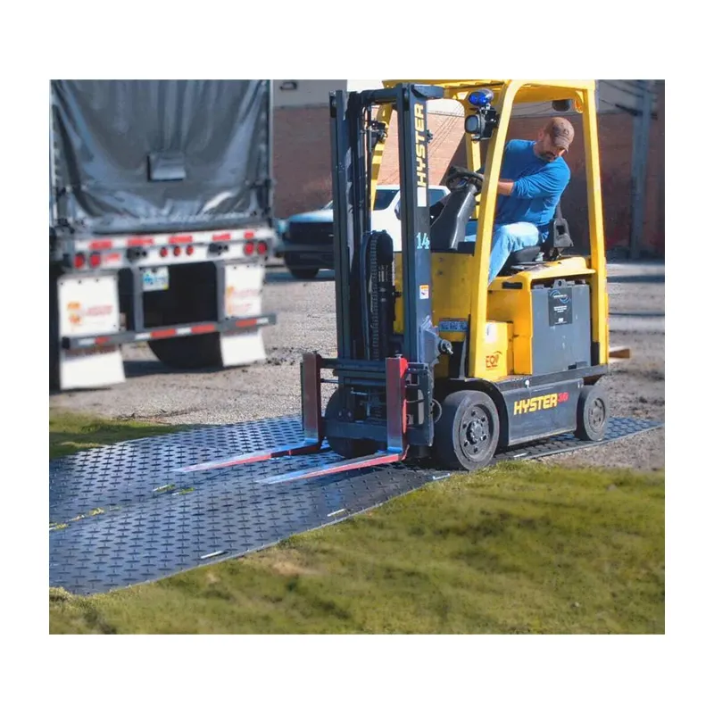 USA heavy equipment lightweight 60 T load capacity HDPE boards temporary road 4x8 black Plastic Ground protection mats for sale