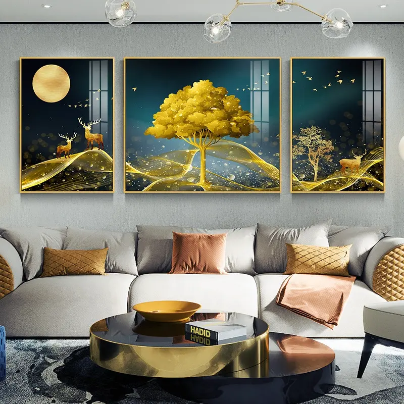 الأيائل الخزف المصنوع من الكريستال اللوحة الماس اللوحة طلاء جدران جدار ديكور فني للمنزل