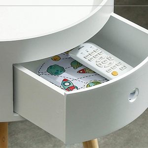Formwell-Bed Side <strong>Table</strong>, Small <strong>Coffee</strong> <strong>Table</strong> <strong>Pine</strong> Wood Legs Natural Finish <strong>End</strong> <strong>Table</strong> with Drawer Surrounding Edge Design - Product Image 5